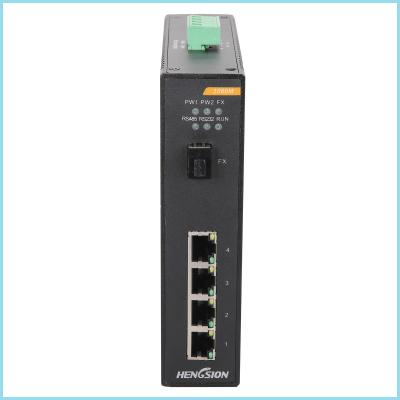 China IP40 manejó completamente el puerto del gigabit RJ45 TX del interruptor 4 de + convertidor de los medios de la fibra óptica 1 gigabit en venta