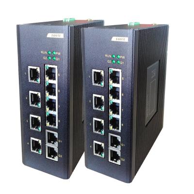 China 8E + 2G fiber Network Switch , 8 100M TX ports + 2 100 / 1000M TX ports industrial Unmanaged switch for sale