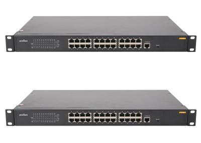 China Web smart 24 port gigabit poe managed switch , auto adaptive NMS rack moun network switch for sale