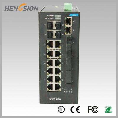 China Fast 28 Port Switch , Fanless Gigabit Switch 14 electric port + 4 FX +4 Gigabit SFP FX Fiber optical for sale