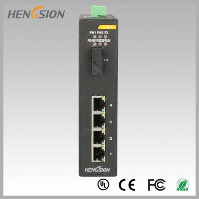 China 5 Port Gigabit Network Switch 1 gigabit FX port , Din rail Network Ethernet Switch for sale