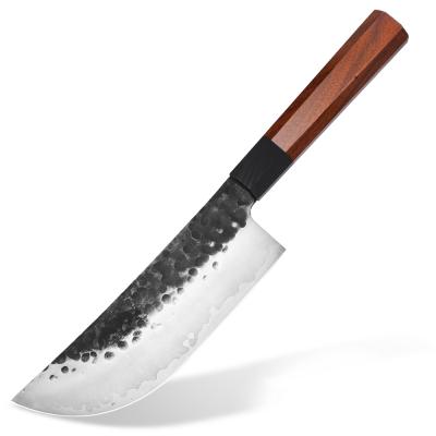 China 7 Inch Minimalist Stainless Steel Kitchen Knife High Quality Hand Forged Steel Chef Knife With Wooden Handle for sale