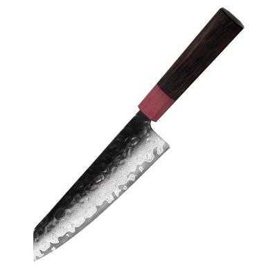 China 9 Inch Minimalist Professional Japanese Steel Damascus Kitchen Chef Knife With Ebony Wood Handle for sale