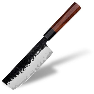 China 7 Inch Minimalist Japanese Professional High Carbon Steel Chef Kitchen Knife With Octagon Wood Handle for sale