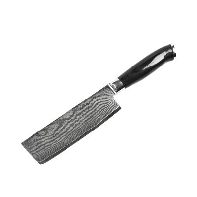 China Latest Minimalist Hot Selling Damascus Knife Kitchen Wooden Nakiri Chef Knife Steel Solidified Cooking for sale