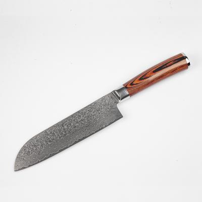 China Factory Direct Sales Minimalist Sharp Sharp Chef Knife Red Colored Wooden Damascus 7 Inch Chef Knife for sale