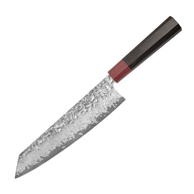 China Hot Selling Minimalist Kitchen Knives Ebony Handle Damascus Steel Chef 9 Inch Kitchen Knife for sale