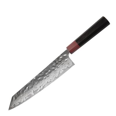 China Minimalist 9 Inch Damascus Stainless Steel Kitchen Chef Knife With Wood Handle for sale