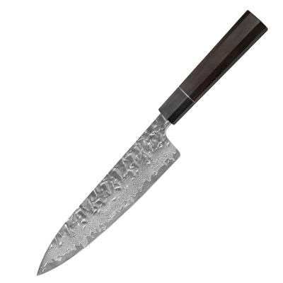 China Minimalist Hand Crafted Shape G10 Steel Sharp Damascus Kitchen Knife Chef Knife Kitchen Cooking Tool for sale