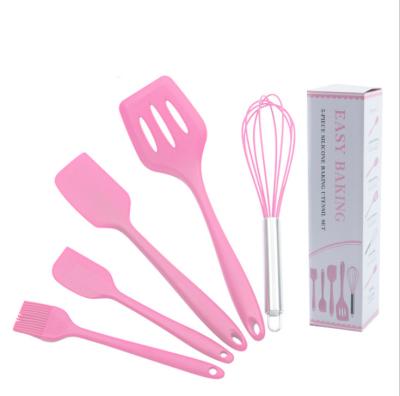 China Viable 5 piece set of heat resistant food silicone kitchen utensils for home cooking dropshipping Chinese suppliers for sale