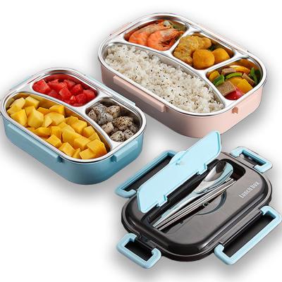 China Viable stainless steel Bento Lunch Box with cutlery with compartments that are sealed and waterproof dropshipping Chinese suppliers for sale