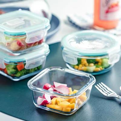 China Sustainable storage bowl made of reusable Borosilicate glass for food prep and lunches with airtight lock lids dropshipping chinese for sale