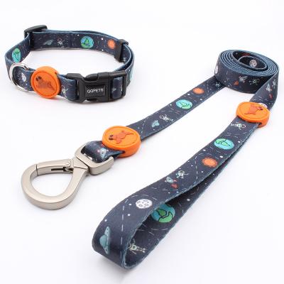 China Viable nylon dog leash and collar set with sublimation printing hottest dog leash design in 2022 dropshipping Chinese suppliers for sale