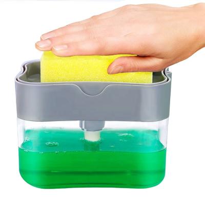 China Chinese Foam Soap Dispenser Innovative Kitchen Equipment Sponge Brush Holder Dish Soap Dispenser Dish Cleaning Dropshipping for sale