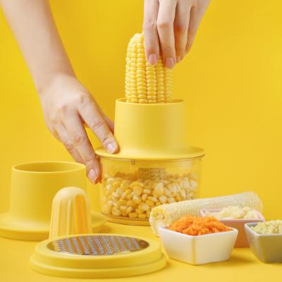 China Viable No Electricity 4 in 1 Corn Tool Stripping Corn Cutter and Tool Corn Stripping Cutter and Remover with Built-in Measuring Cup Grater for sale