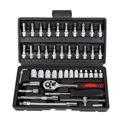 China 46pcs Hardware Tool Car Repair Multifunctional Socket Spanner Combination Tools Kit Box for sale