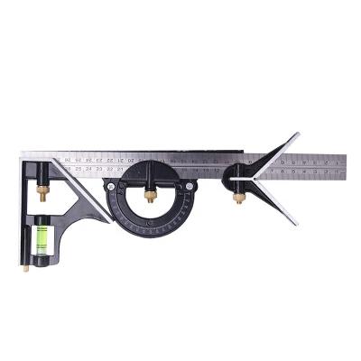 China 300mm Multifunctional Multifunctional Angle Combination Ruler Stainless Steel Square Measuring Tool for sale