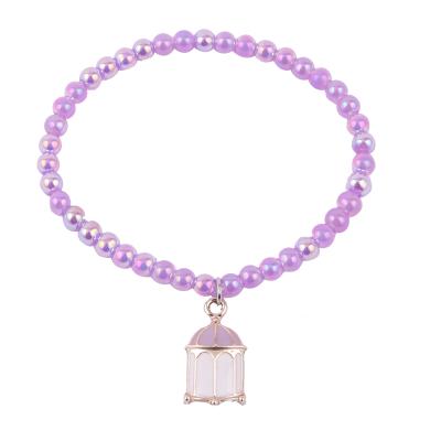 China CLASSIC Direct Alloy Custom Cute Purple Palace Laser Bead Fancy Bling Children's Pendant Bracelet for sale