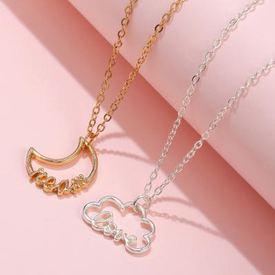 China 2021 TRENDY New Style Gold Plated Alloy Love Pendant Customized Letter Kids Girl Friendship Necklace Necklace for sale