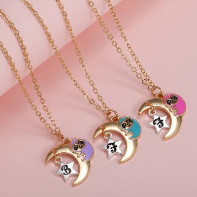 China 2021 New Style Alloy Animal Moon Children Letter FASHIONABLE Cute Girlfriend Gold Plated Necklace Pendant Necklace for sale