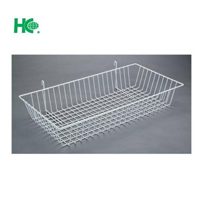 China Hanging Rectangular Basket Wire Basket Organizer For Gridwall Panel for sale