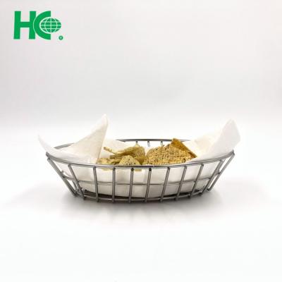 China Sustainable Stainless Steel Metal Wire Fast Food Bread Baskets for sale