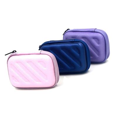 China Light Weight Custom Design Hard Shell Black Zipper EVA Earphone Pouch Storage for sale