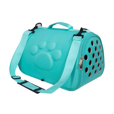 China Custom Made Foldable Soft-Sided Collapsible Portable EVA Cat Tote Bag Sustainable For Pet Travel Carrier for sale