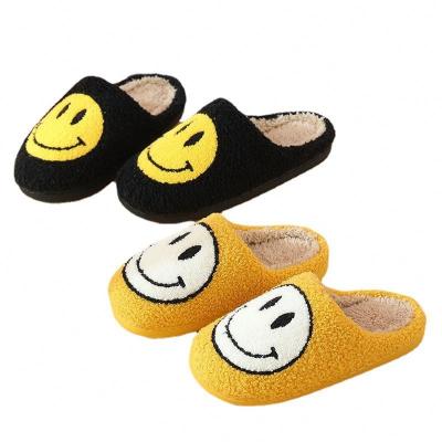 China Slippers Smiley Face Heel Home Slippers Cute Thick-Soled Winter Outdoor Women's Slippers Non Slip Indoor Cotton for sale