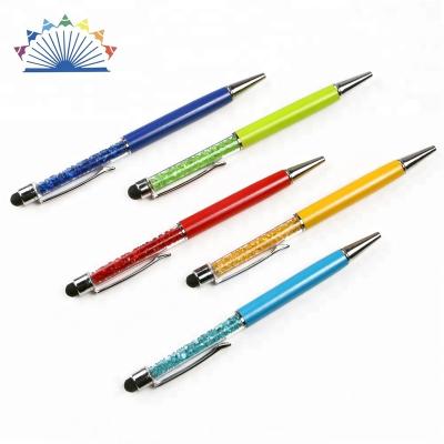 China Pen Wholesale Promotional Writing Stylus Gift Diamond Ball Pen Multicolor Crystal Filled Pens for sale