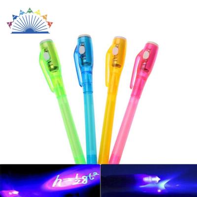 China office & School Markers 2 in 1 Ball Pen Highlighter Pen Invisible Ink Pen Built in UV Light Magic Highlighter Bars for sale