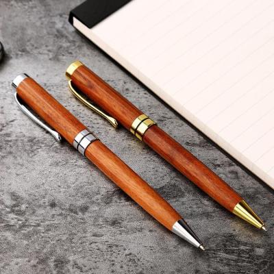 China Vintage Rosewood Business Office Meeting Promotional High Quality Ballpoint Pen New Rotating Solid Wood for sale