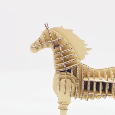 China Toy New Product Factory Supplier Diy Cartoon Horse Paper Puzzle Toy 3D Cardboard Diy 3D Paper Puzzle for sale