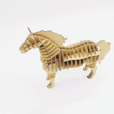 China Good Price Paper Jungle Toy Factory Direct Wholesale 3D Cartoon Horse Animal Paper 3D Puzzle for sale