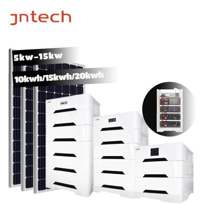 China Jntech Solar Panel System 10kw 15KW 20kw 25kw 30kw 50kw 60kw 100kw Complete Home Solar System All in One for sale