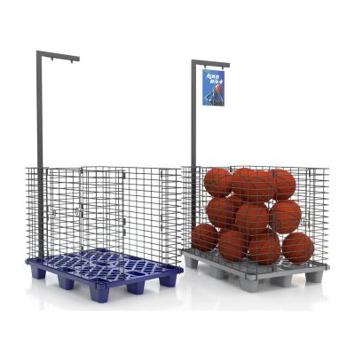 China Single Sided Supermarket Metal Wire Mesh Basket Cage Promotion Bin Steel Wire for sale