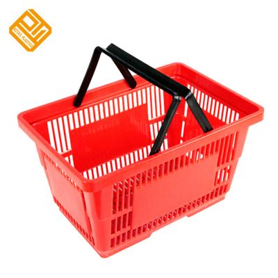 China Colorful PP Plastic Material New Design Supermarket Shopping Basket for sale