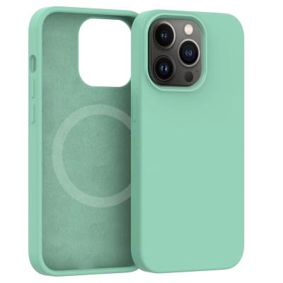 China Wholesale Shockproof Magnetic Silicone Case For iPhone 14 12 13 Pro Max Liquid Silicone Mobile Phone Cover With Factory Price for sale