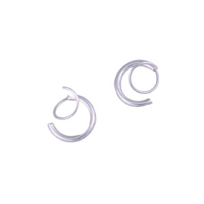 China AMYAOO Factory OEM ODM Double Twist Hoops Earrings Small Romantic Stainless Steel Hoops for sale