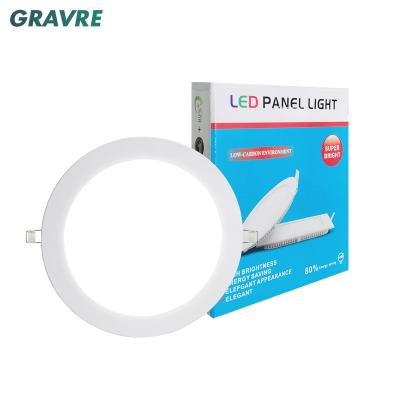 China 6W 12W 18W Modern Ultra Thin Recessed Modern Led Round Ceiling Home Light Panel Light for sale