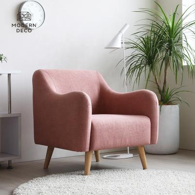 China Velvet Armchair Pink Armchair For Living Room Scandinavian Style Modern Nordic European Porcelain Single Seater Sofa Couch for sale