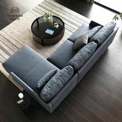 China Convertible Double 2 Piece Sectional Sleeper Sofa Couch With Movable Chaise And Stool Apartment Size Modern Living Room for sale