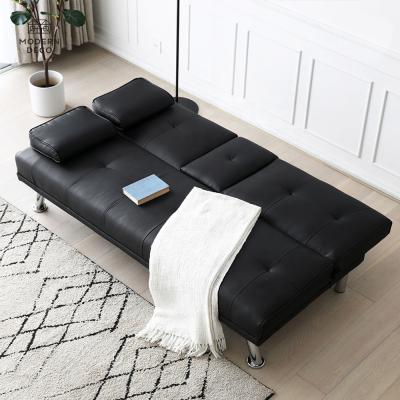 China Faux Leather Adjustable Tufted Futon Bed Convertible Sofa (Other) for sale