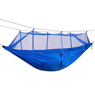 China Traditional cheap low price MOQ double portable hammock camping outdoor parachute rise hammock with mosquito net tent for sale