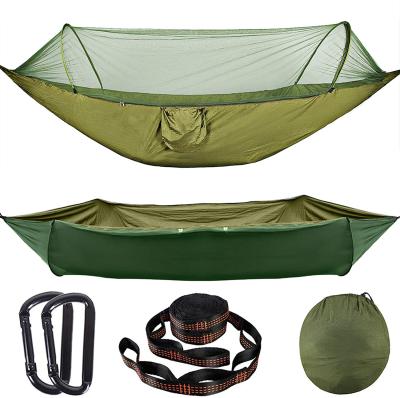 China Wholesale Lightweight 210T High Quality Nylon Double Hammock With Mosquito Net Camping Hammocks for sale