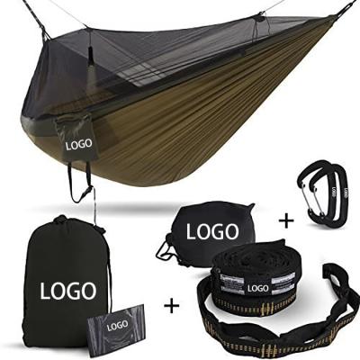 China Lightweight good quality portable outdoor hiking two person nylon hammock with mosquito net hammock camping for sale