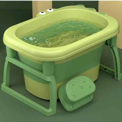 China Baby bath cleaning 2022 wholesale cheap portable foldable luxury plastic free folding tub newborn baby kids bathtub folding bathtub for sale