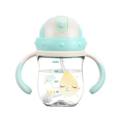 China 100% Eco-friendly Platypus plastic anti-drop and anti-clog cartoon feeding bottle drinking bottles for infant study and training for sale