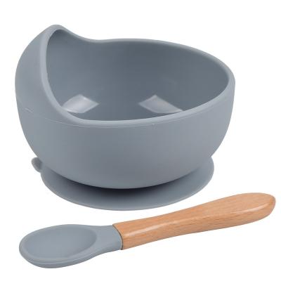 China BPA Free Customized Baby Dinnerware Set Food Grade Silicone Baby Bowl Spoon Set for sale