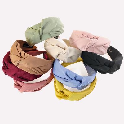 China European and American style fashion accessories 2021 solid color headband knot headband hair top bands for women for sale